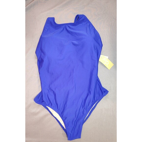Women's Kona Sol High Neck Medium Coverage One Piece Swimsuit Blue Large - Picture 1 of 4